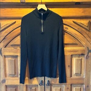 New Look Men's Black Zip-Up Sweater
